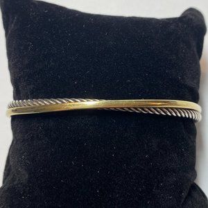 DAVID YURMAN OPEN BACK BRACELET IN SILVER & GOLD